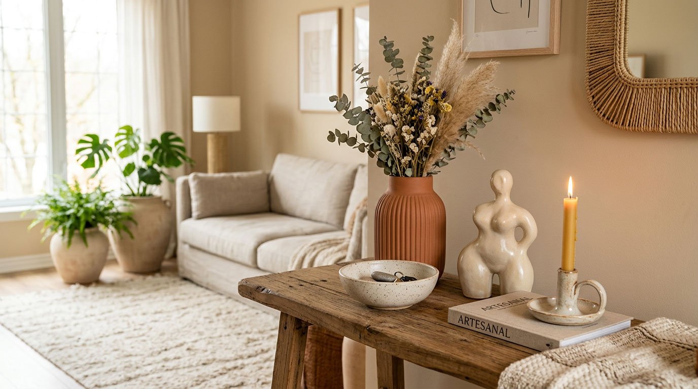 artigos em cerâmica para decoração em sala de estar moderna e aconchegante