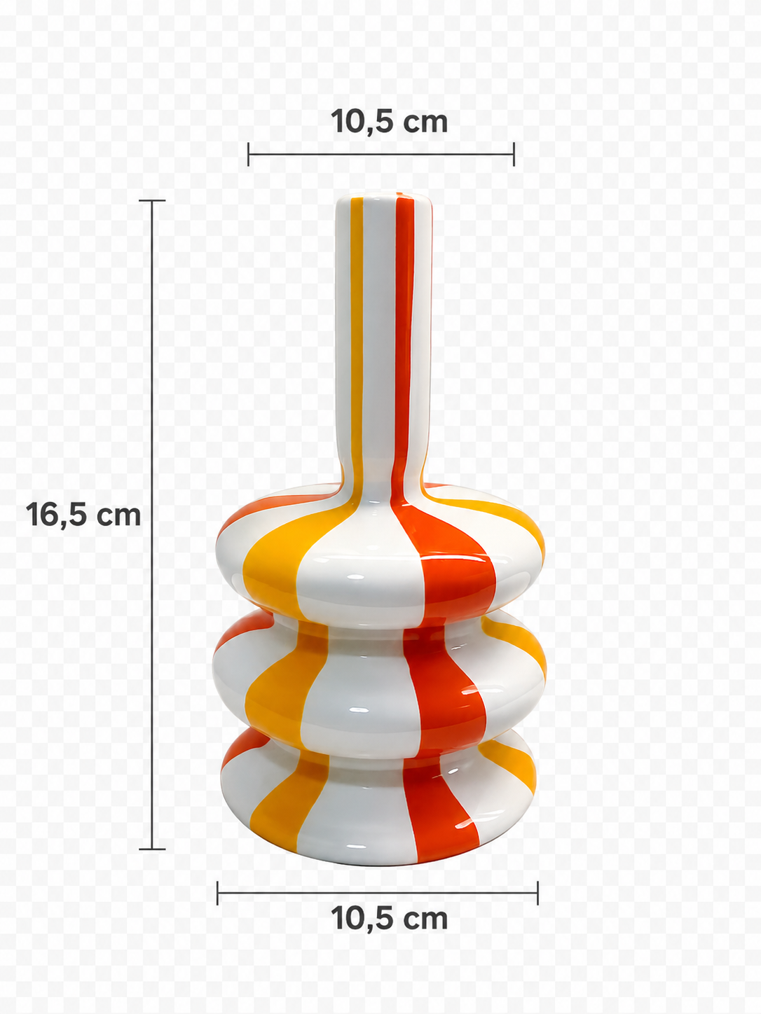 Vaso Decorativo Moderno Cerâmica Listrado Colorido Design Escultural Luxo - Imagem 3