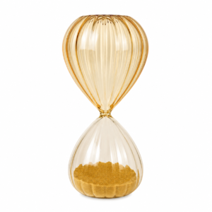 Ampulheta Decorativa Vidro Ocre Transparente 16cm | Objeto de Decoração Elegante