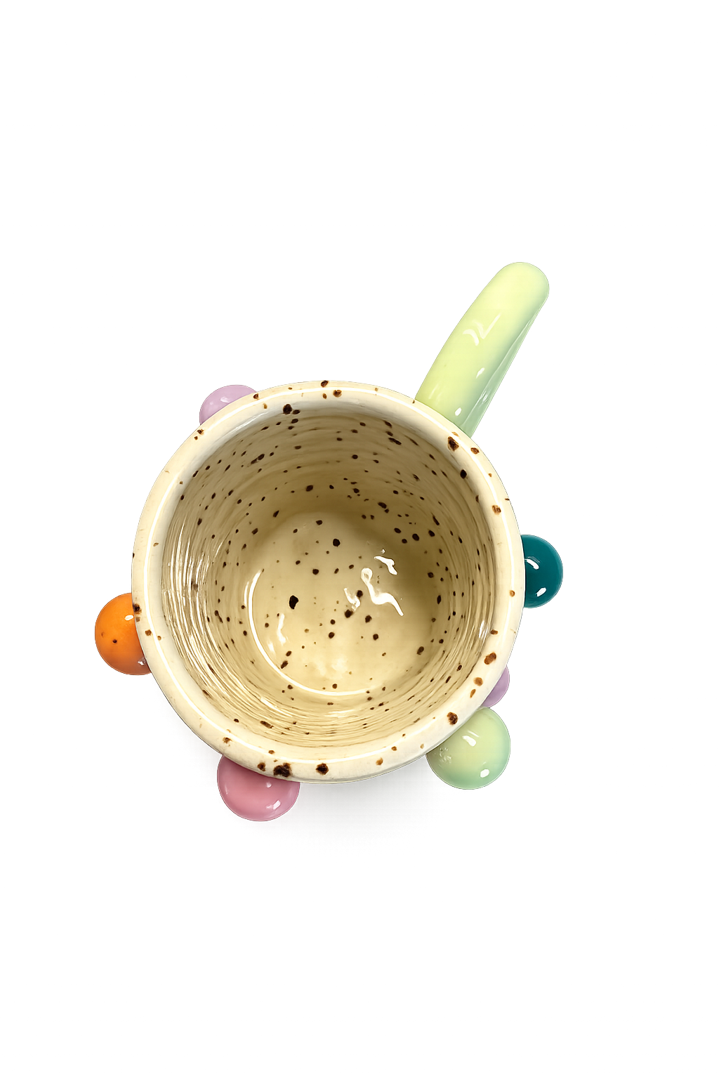 Caneca Decorativa Cerâmica Bolinhas Coloridas Artesanal | Design Moderno e Criativo - Imagem 3