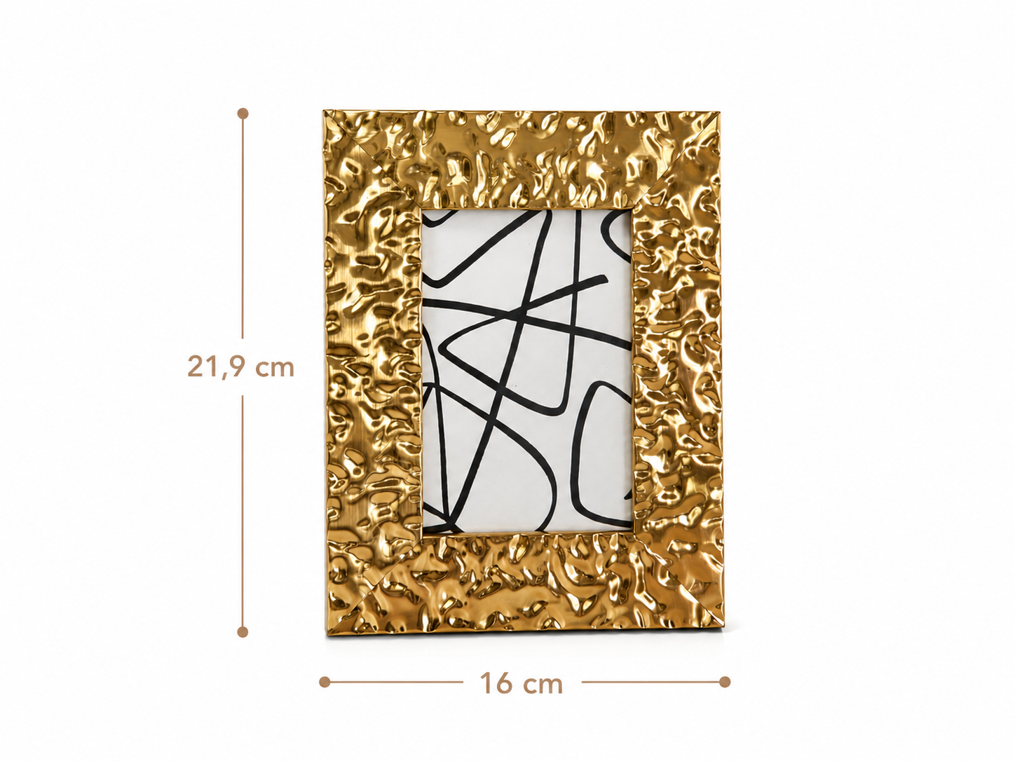 Porta Retrato Dourado Martelado 15x10 | Moldura Decorativa Luxo para Sala, Quarto e Escritório - Imagem 3