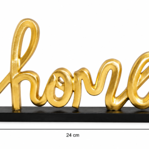 Adorno Decorativo Home Dourado em Poliresina Premium | Peça Sofisticada para Sala e Aparador 24X3,5X14,5CM