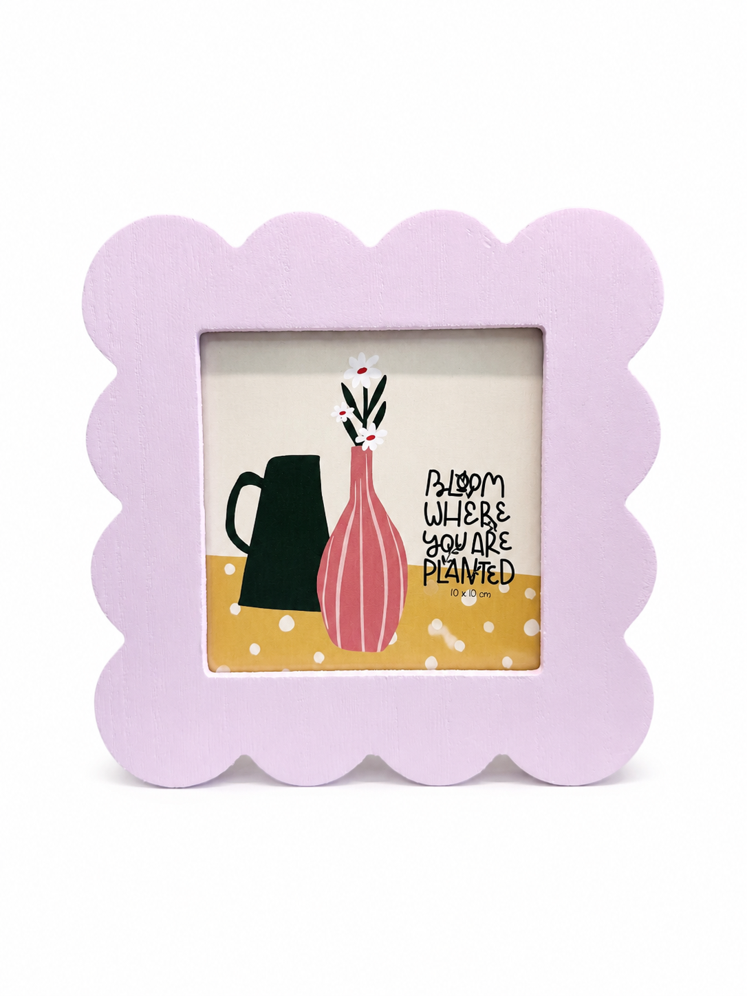 Porta-Retrato Decorativo MDF e Vidro Rosa Bebê Foto: 10x10 cm