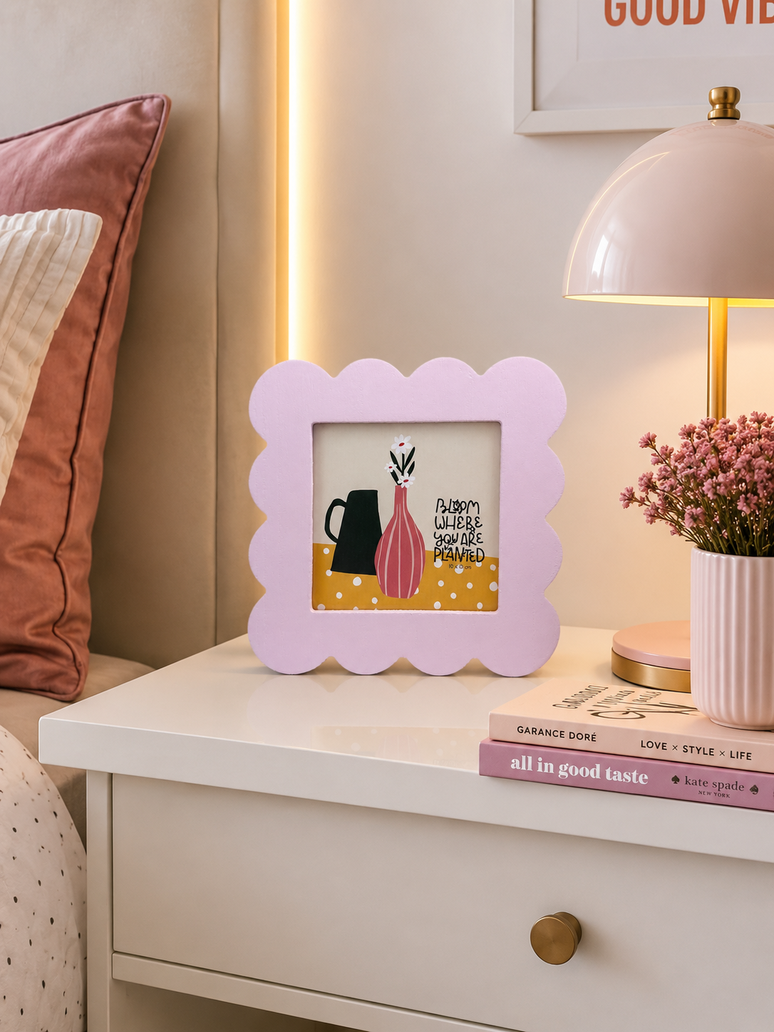 Porta-Retrato Decorativo MDF e Vidro Rosa Bebê Foto: 10x10 cm - Imagem 3