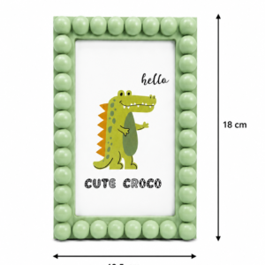 Porta-Retrato Infantil Verde MDF e Vidro Decorativo 12,5x18 cm