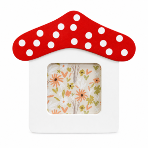 Porta-Retrato Casinha Cogumelo Infantil MDF e Vidro Decorativo FOTO: 10X10