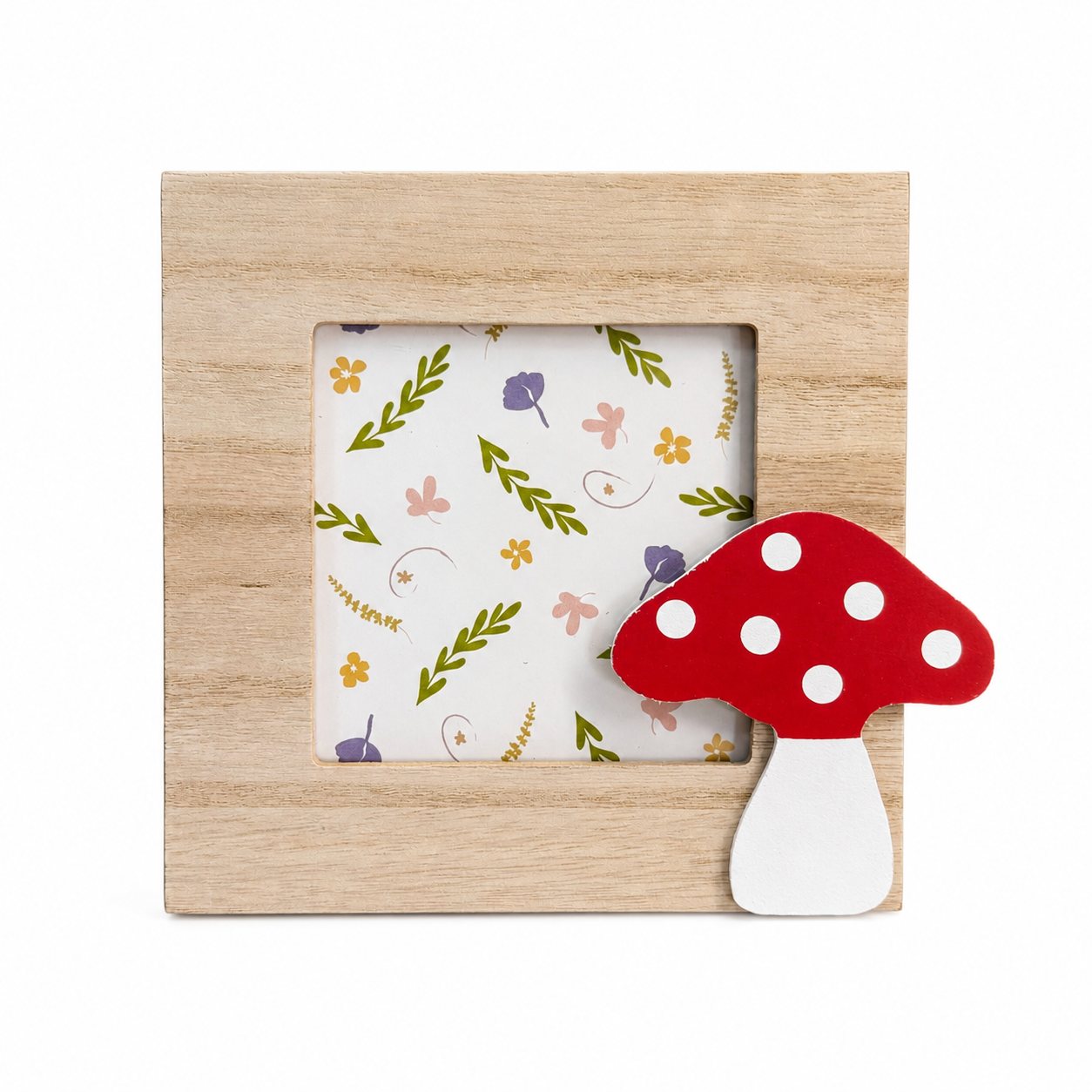 Porta-Retrato Infantil Cogumelo em MDF e Vidro | Decoração Encantadora para Quarto Infantil 17X15X1,5CM - Imagem 3