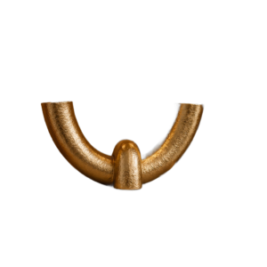 Escultura Decorativa Dourada em Poliresina | Adorno Moderno para Estante, Aparador e Sala 9,4x18,6