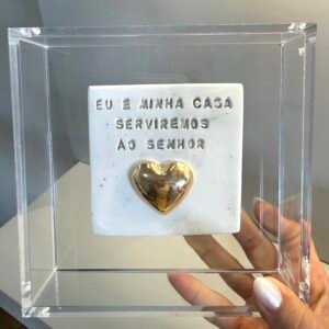 Caixa Decorativa  Acrílico Cristal | Eu e Minha Casa Serviremos ao Senhor