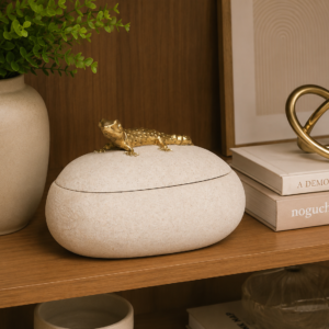 Pote Decorativo em Polirresina com Tampa | Organizador Elegante para Decoração
