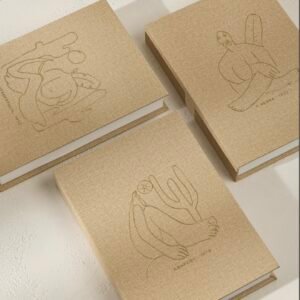 Caixa Livro Decorativa Antropofagia  em Linho Bege 28x20x4 cm