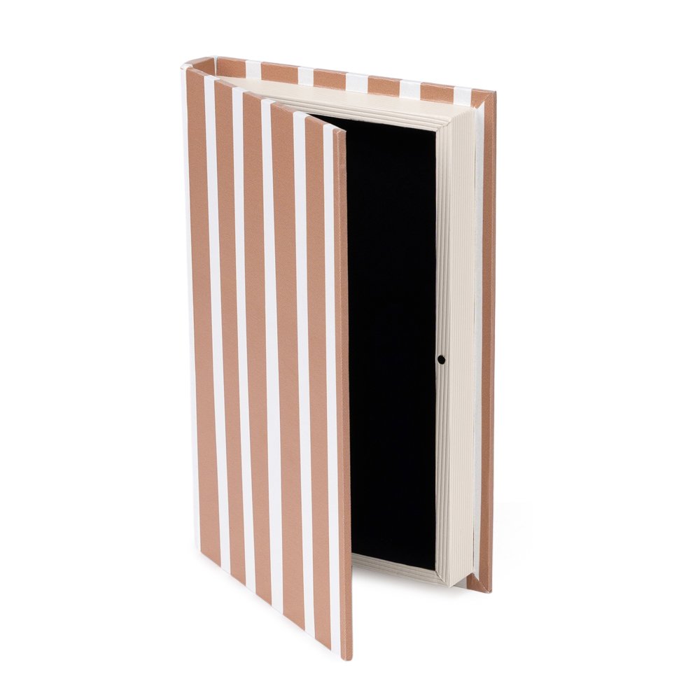 Kit Caixa Livro Decorativa Listrada em PU – Conjunto com 2 Peças Verde e Terracota - Imagem 5