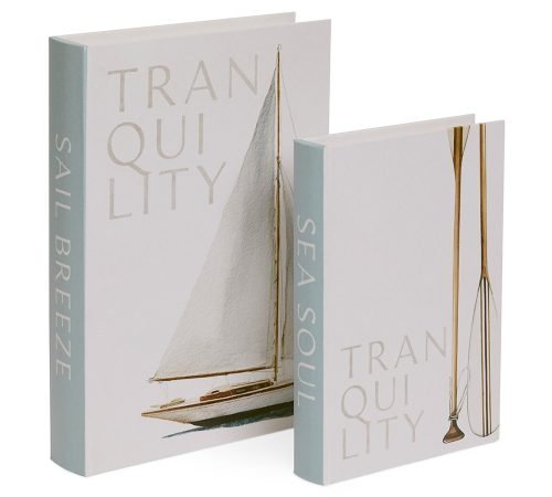 Caixa Livro Decorativo Tranquility & Sea Soul – Conjunto com 2 Peças em MDF e Canvas - Imagem 3