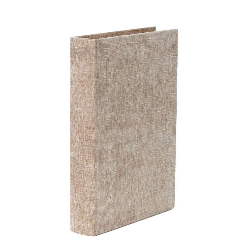Caixa Livro Decorativo em Veludo e MDF – Conjunto com 2 Peças Bege - Imagem 3
