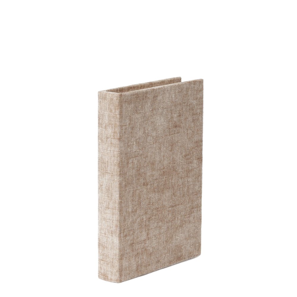 Caixa Livro Decorativo em Veludo e MDF – Conjunto com 2 Peças Bege - Imagem 5