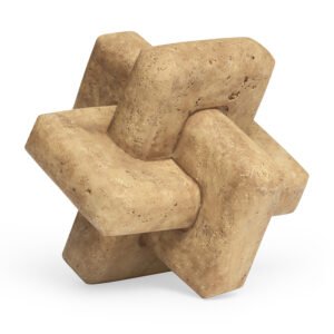 Escultura Decorativa Geométrica em Poliresina – Design Contemporâneo