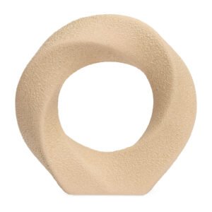 Escultura Decorativa em Cerâmica Orgânica – Design Contemporâneo Bege