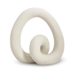Escultura Decorativa Orgânica em Cerâmica Off White – Design Contemporâneo