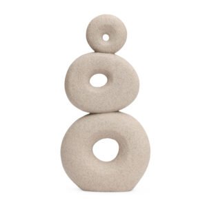 Escultura Decorativa Orgânica em Poliresina Off White – Design Contemporâneo