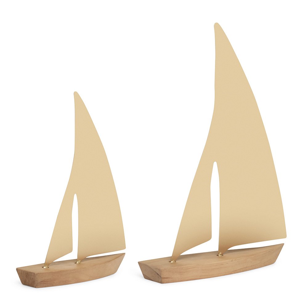 Kit Barco Decorativo em Madeira e Metal Dourado | Tamanhos P e G - Imagem 2