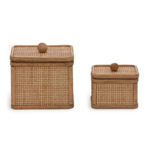 KIT CAIXAS EM RATTAN - 2 PCS