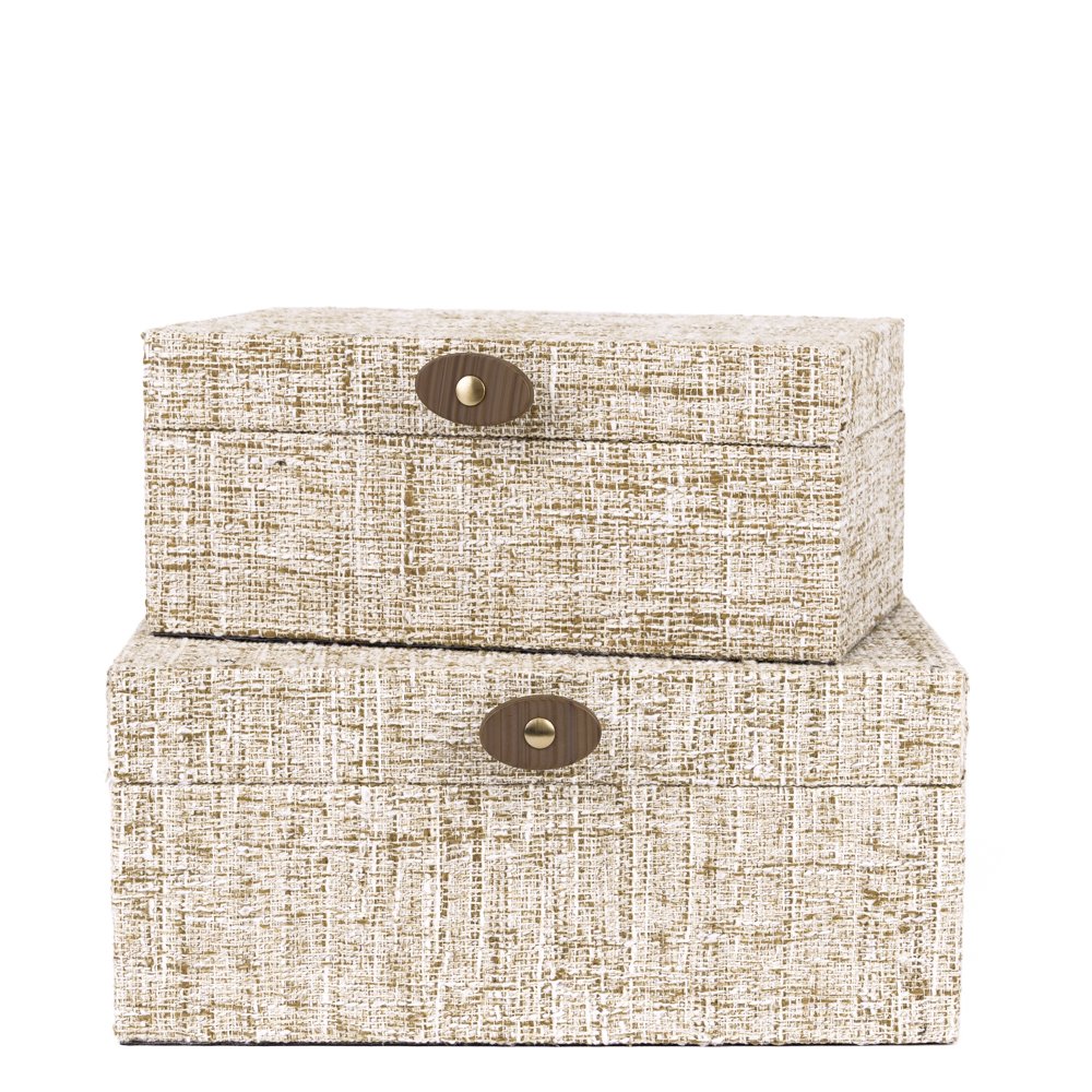 Kit Caixas Organizadoras em MDF Revestidas em Linho – 2 Peças Decorativas