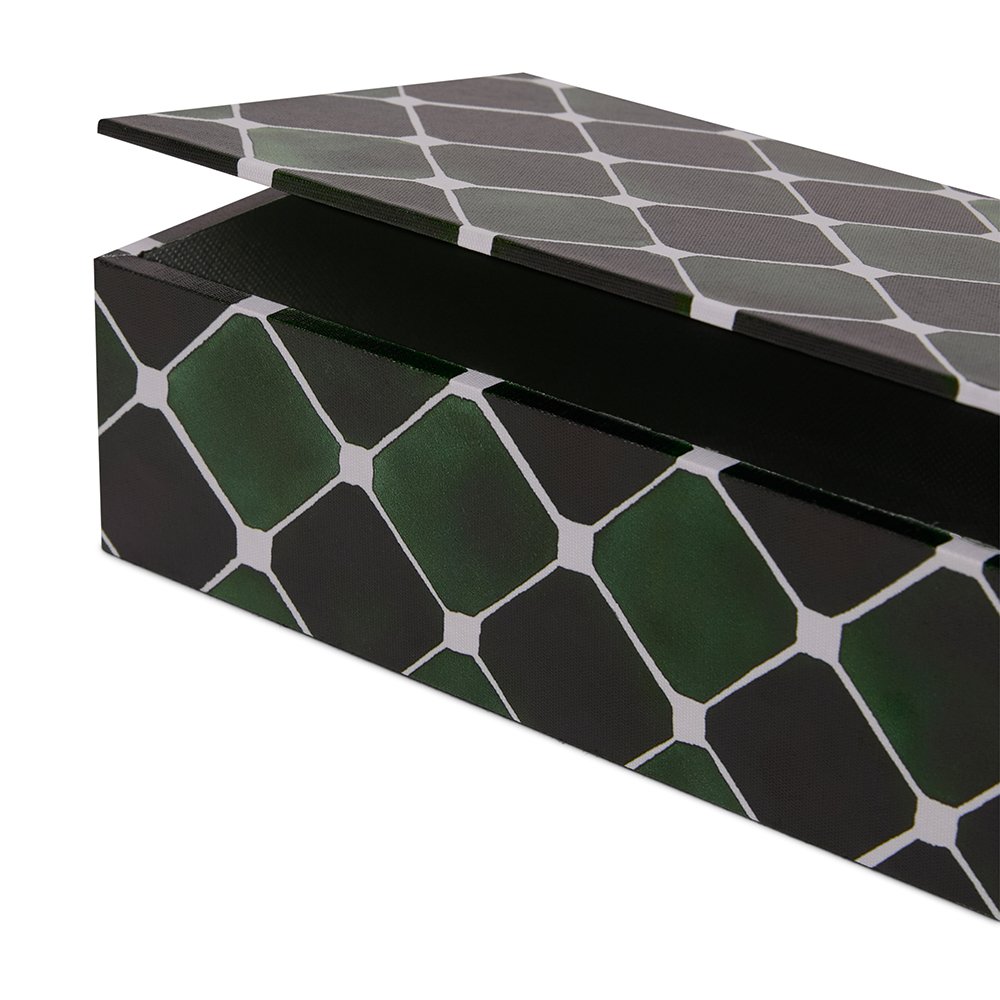 Kit Caixas Decorativas em MDF Revestidas em Canvas Verde – 2 Peças - Imagem 3