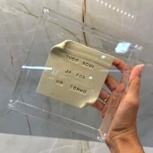 Caixa de Acrílico Decortativa TUDO AQUI JÁ FOI UM SONHO